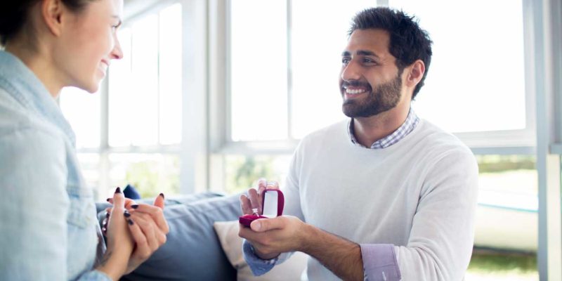 demande en mariage : bague de fiançailles