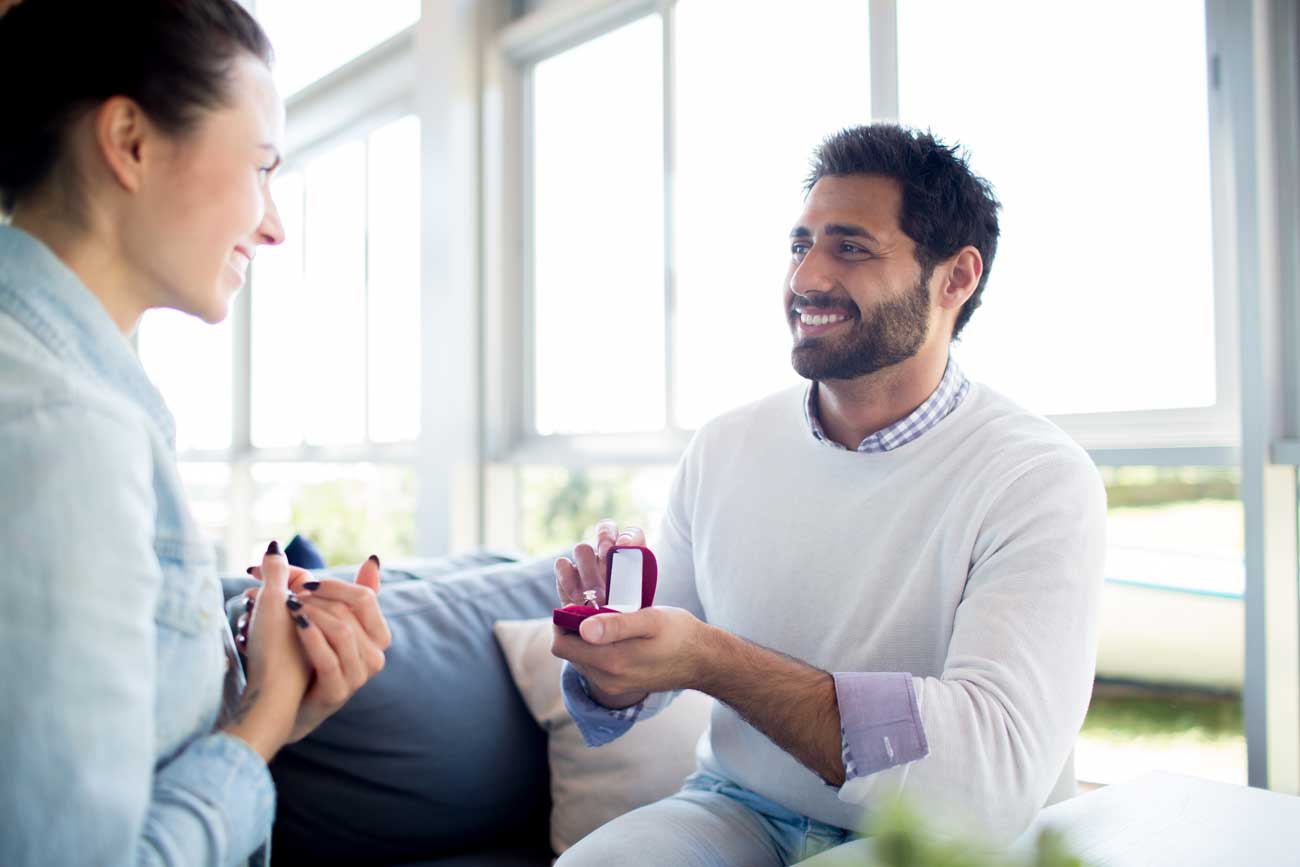 demande en mariage : bague de fiançailles