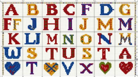 Point de croix pour débutantes : alphabets et grilles gratuites