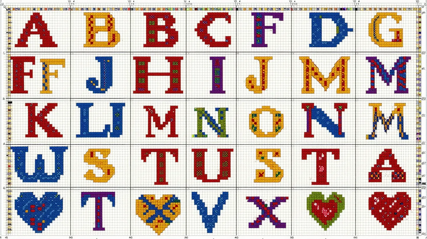 Point de croix pour débutantes : alphabets et grilles gratuites