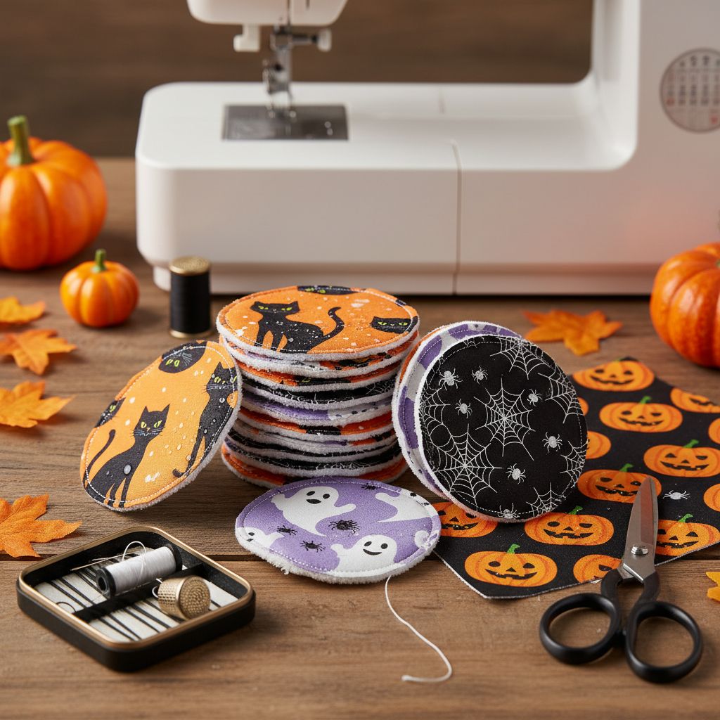Coudre des lingettes démaquillantes Halloween : le tuto facile incontournable
