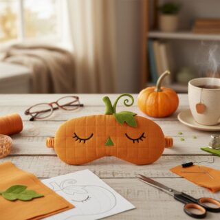 Coudre un masque de sommeil citrouille : Tutoriel incroyable facile