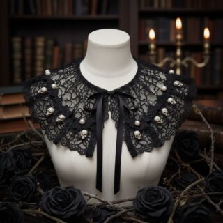 Col Claudine Halloween : Créez un Élégant Accessoire en Dentelle Noire